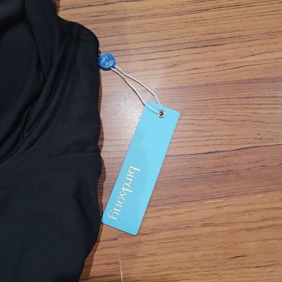 Birdsong ECO ONYX‎ Plus Size 20W Shirred Ruched Underwire Tankini Swim Top Black - Picture 10 of 11